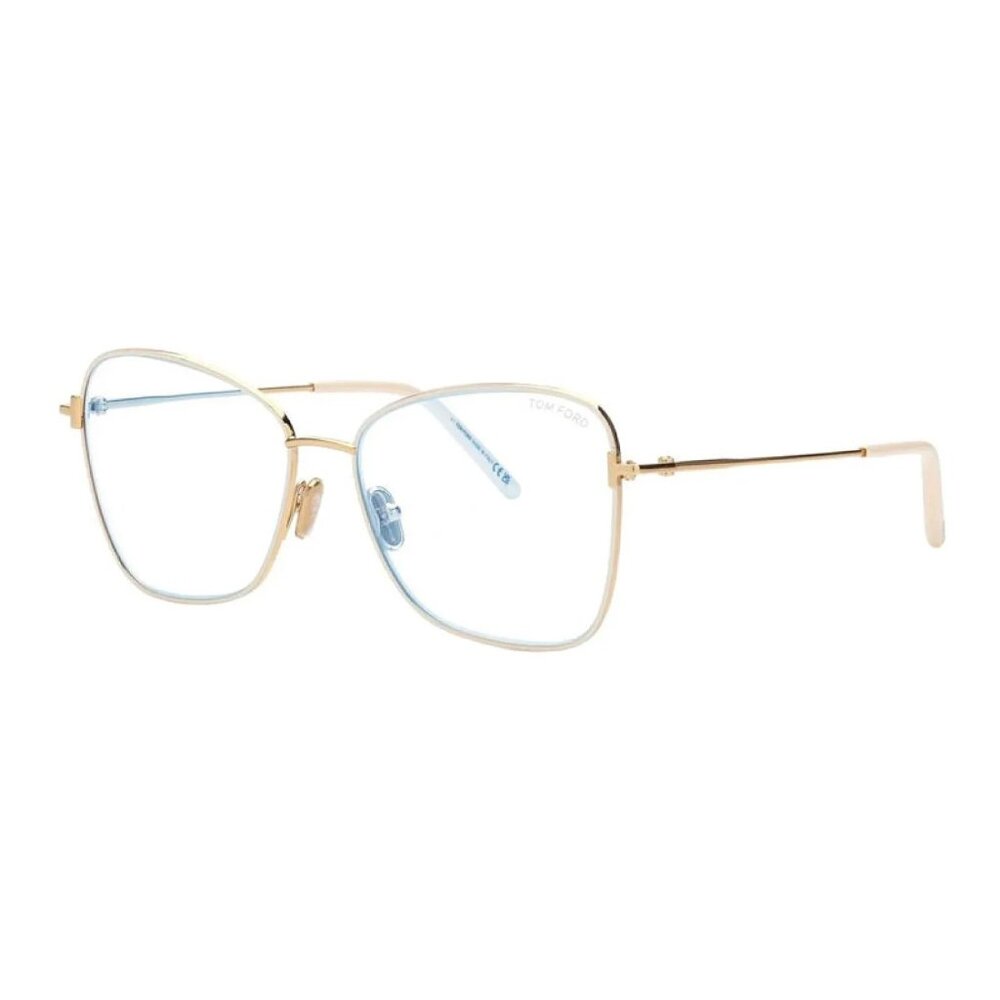 NEW TOM FORD EYEGLASSES IVORY/GOLD WOMEN BUTTERFLY EYEWEAR